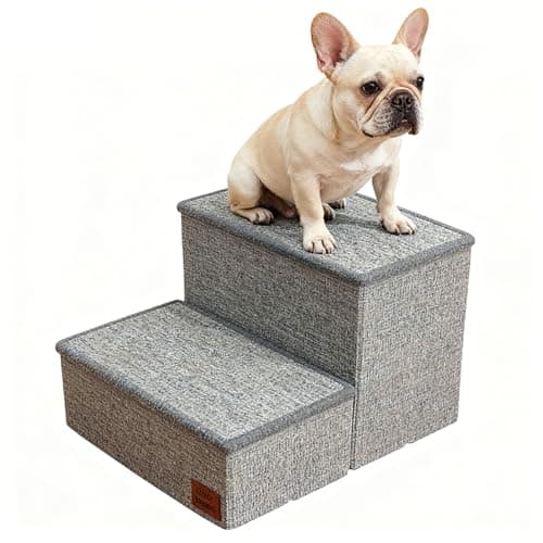 Dog Stairs with Storage, 2-Step Pet Stairs for Small & Medium Dogs and Cats, Dog Steps for Bed, Detachable & Reconfigurable Design, Anti-Slip Steps, Sturdy 132lbs Support, Ideal for Bed, Sofa & Window - Image 1