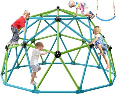 Easyego Climbing Dome, 10FT Jungle Gym with Swing for Kids 3 to 10 Outdoor Play Equipment, Supports 800lbs Toddler Play Set, Anti-Rust & Easy Assembly, Gift for Boys Girls - Image 1