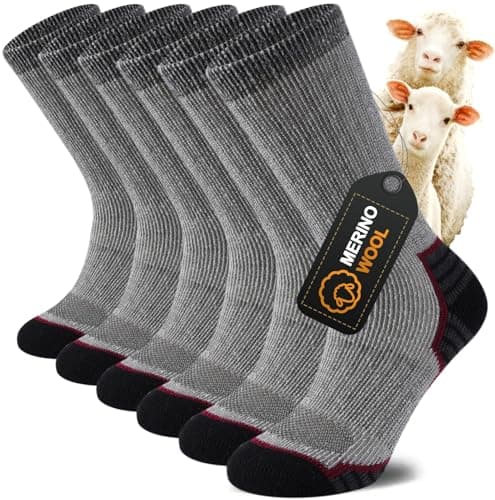 Juedverty Ultra Thick Thermal Merino Wool Socks for Men and Women，Fleece Lined Winter Hiking Warm Boot Work Socks 3 Pairs - Image 1