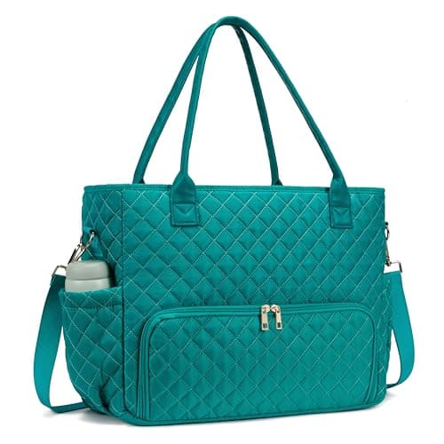 2-in-1 Lunch & Laptop Tote Bag｜15.6" Work Bags for Women｜Water-Resistant Polyester Casual｜Insulated Leakproof Lunch Compartment｜Teacher Nurse Bag｜Laptop Briefcase for Office Travel｜Lake Green - Image 1
