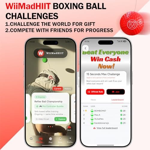 WiiMad Boxing Reflex Ball with App Punch Counter, Reaction Ball for Hand Eye Coordination Training, Boxing Equipment with Headband, Punching Game for Kids, Teens & Adults, Fitness Gift - Thumbnail 6