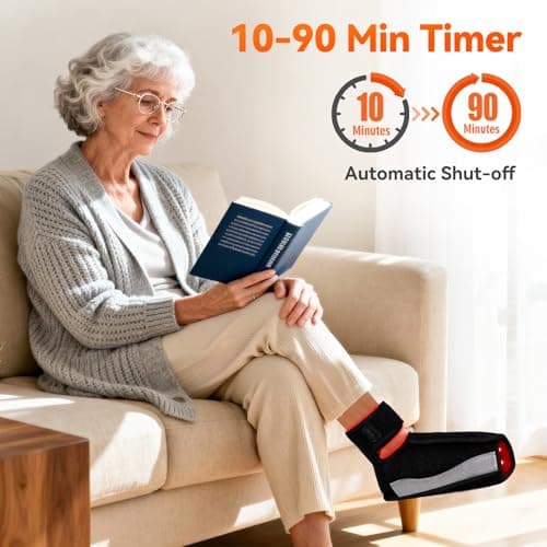 Puroth Red Light Therapy for Feet, Infrared Light Therapy Feet Wrap with 660nm 850nm Near Infrared, 5 Adjustable Brightness Timer, 3 Modes for Foot Ankle Heel, Up to Foot Size 12, Valentines Day Gifts - Thumbnail 6