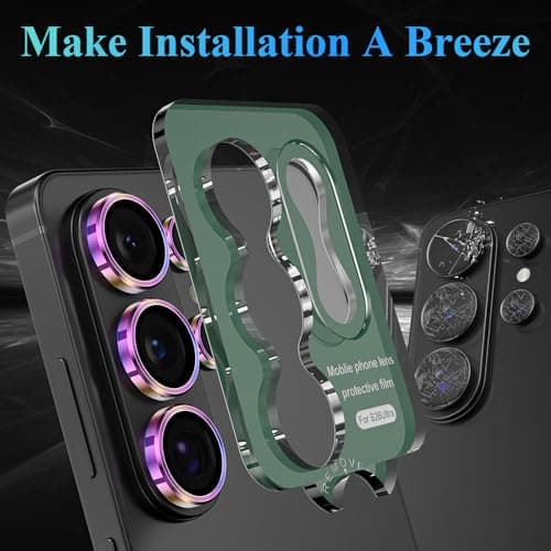 YWXTW Camera Lens Protector for Samsung Galaxy S26 Ultra, [5X Stronger] Individual Metal Ring Tempered Glass Camera Cover for Galaxy S26 Ultra Accessories, Anti Scratch, 1 Set - Thumbnail 6