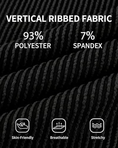 Charmo Plus Size Short Sets for Women 2 Piece Ribbed Short Sleeve Shirts Loose Fit Tacksuit Travel Summer Vacation Outfits Black 4X - Thumbnail 5