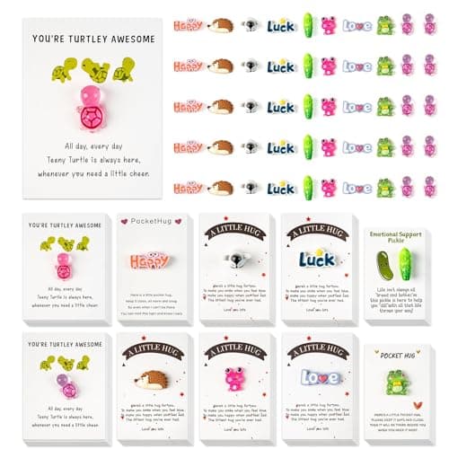 mountova Pocket Hug Inspirational Resin Bulk Gifts - 100 Sets Small Emotional Support Cards for Coworkers | Motivational Desk Companions with Positive Quotes - Image 1