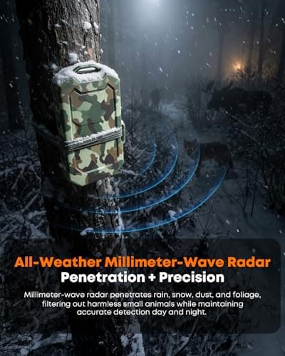Camping Radar Security Alarm,Wireless Perimeter Alarm,Rechargeable Motion Sensor Trip Alarm,1/2 Mile Range,Waterproof System for Outdoor Security&Survival Gear-Updated Version(Jungle Camo) - Thumbnail 2