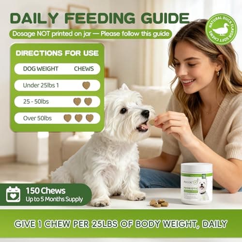 Probiotics for Dogs - 150 Soft Chew, Dog Probiotics for Digestive Health and Diarrhea, Allergies & Immune Support Dog Probiotic Supplement, Daily Probiotics for All Dogs, Natural Duck Flavor - Thumbnail 3