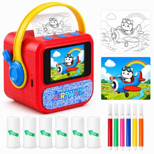 Sticker Maker for Kids, AI Voice Activated Mini Thermal Sticker Printer,Red