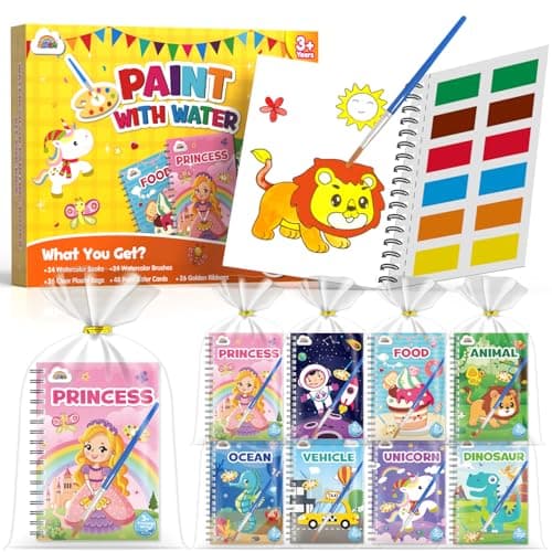 ZMLM 24 Water Coloring Books for Kids Party Favors - Easter Basket Stuffers for Toddlers Bulk Mini Coloring Books for Ages 4-8,Easter Gifts for Kids Small Goodie Bag Stuffers Birthday Prize (Classic) - Image 1