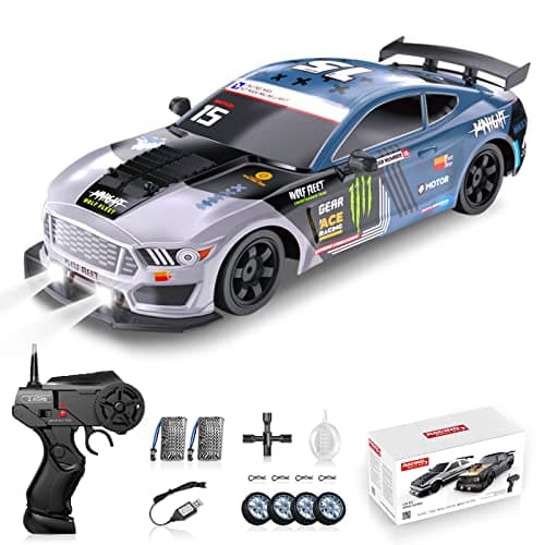 Sakeye RC Drift Car, Drifting RC Car 2.4GHz 1:16 Remote Control Cars 4WD High Speed Racing Vehicle with LED Lights Two Batteries and Drifting Tires Racing Sport Toy Cars for Adults Boys Girls Kids - Image 1