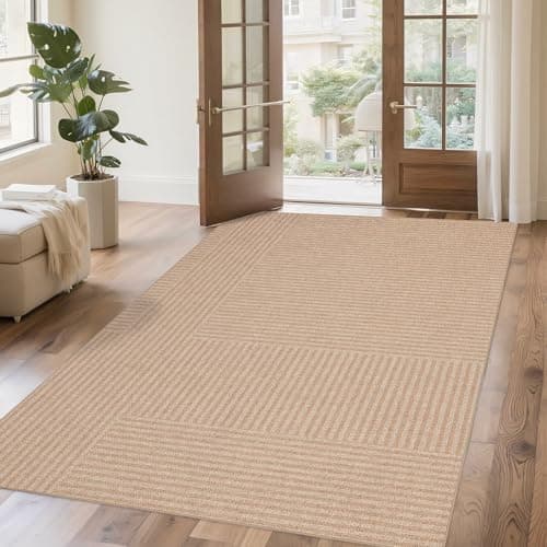 Arvenchy Easy Jute Rug 4x6: Indoor Outdoor Natural Boho Area Rugs for Living Room Patio Washable - Farmhouse Neutral Contemporary Carpet Mat for Entryway Bedroom Kitchen Backyard Sunroom Non Slip - Image 1