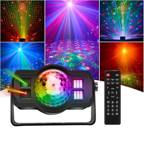 3-in-1 Disco Ball Party Lights, Sound Activated DJ Strobe Light with 60 Patterns, USB Powered Disco Light Projector for Room Decor, Glow Party Supplies, Birthday, Christmas, Halloween - Image 1
