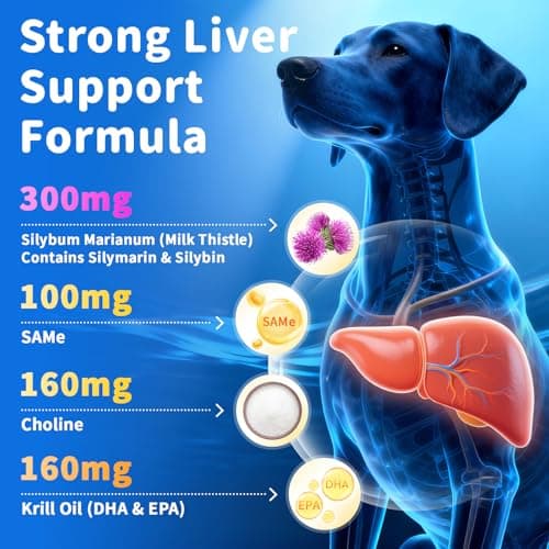 POPPAW Senior Dog Liver & Joint Supplement – Same, Milk Thistle (Silybin), Glucosamine, MSM for Liver Health Detox, Mobility, Joint Pain Relief, Cognitive & Vitality Support, Chicken Flavor, 90Ct - Thumbnail 5