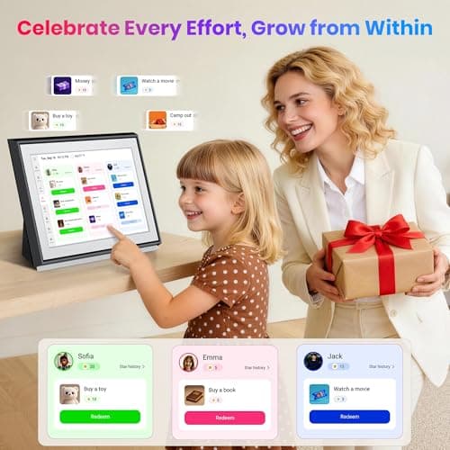 BIGASUO 10.1" Digital Calendar, Smart Touchscreen Interactive Display, Electronic Organizer for Monthly, Weekly & Daily Agenda, Chore Chart, Meal Planner, To Do List, Family Schedules, Picture Frame - Thumbnail 4