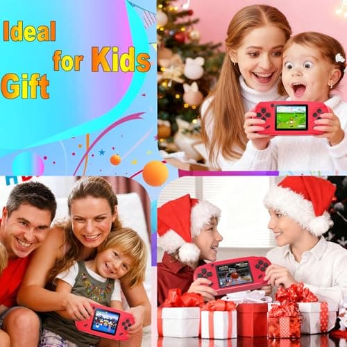 Beijue 16 Bit Handheld Games for Kids Preloaded 220 Retro Video Games with 3.0'' Large Screen Portable Rechargeable Electronic Gaming Player Toy Gifts for Boys Girls (Red) - Thumbnail 6