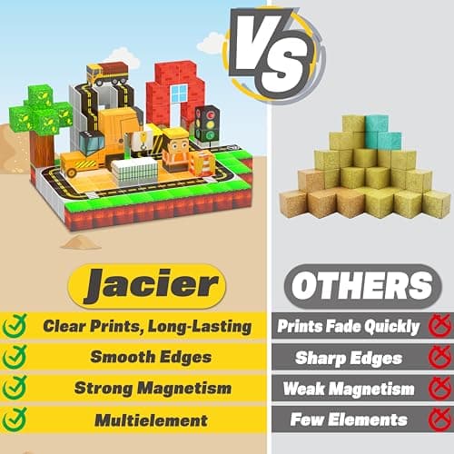 138PCS Magnetic Blocks - Magnetic Building Blocks Magnet Block Cubes Construction Set, STEM Montessori Sensory Stacking Toys for Kids Boys Girls Ages 3 4 5 6 7 8-12 Holiday Christmas Birthday Gifts - Thumbnail 6