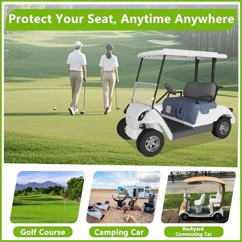 Eolzzi Golf Cart Seat Cover for Club Car, Waterproof, Washable, Breathable, Non-Slip Golf Cart Cover with 3 Pockets, for Golf Lovers, Navy Blue - Thumbnail 5