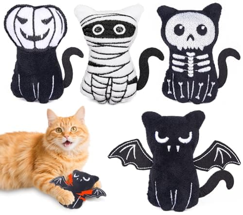 Retro Shaw Cat Toys, 4Pcs Plush Crinkly Sound Catnip Toy, Interactive Kitten Toys for Indoor Cats, Cat Nip Kicker Exercise Toys for All Breeds - Image 1