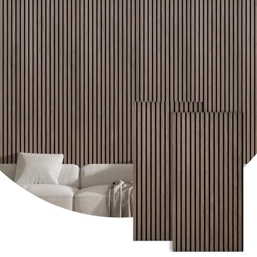 2 Packs Acoustic Wall Panel, 47.2"x23.6" Wood Slat SoundProof Wall Panels, Sound Absorbing Dampening Panel for Office,Home Theater,Studio, Walnut - Image 1