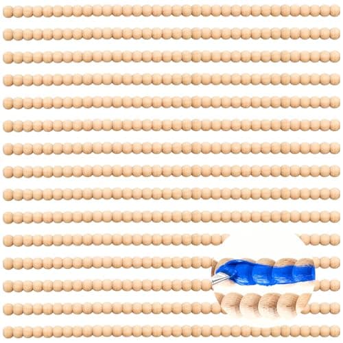 COMTAR Half Bead Wood Decorative Trim Molding 15pcs- 17 Inch Unfinished 3D Decorative DIY Drawer Front Cabinet Trim for Home, Wall, Shelf, Window, Door Decor (14mm) - Image 1