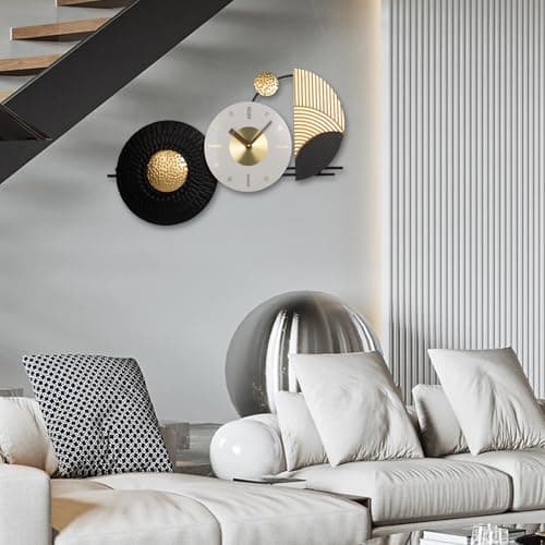 Tiuposr 26x16 Inches Large Modern Irregular Wall Clock, Unique Silent No-Ticking Battery Operated Decorative Clocks for Living Room, Bedroom, Kitchen, Home Office, Entryway - Thumbnail 5