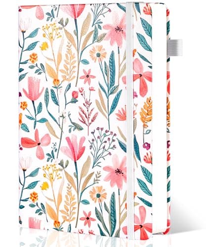 CAGIE Floral Lined Journal for Women – A5 Hardcover Leather Journal Notebook with 320 Pages, 100GSM Paper, College Ruled Notebook, Journaling Notebooks for Writing, Daily Notes - Image 1