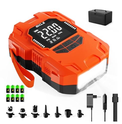 GICLE 22PSI Rechargeable Paddle Board Pump Electric Portable, 12V Car Air Pump Inflator Deflator, Battery Powered Automatic Electric SUP Pump for Inflatable SUP Kayak Boat Tent Camping Mattress - Image 1