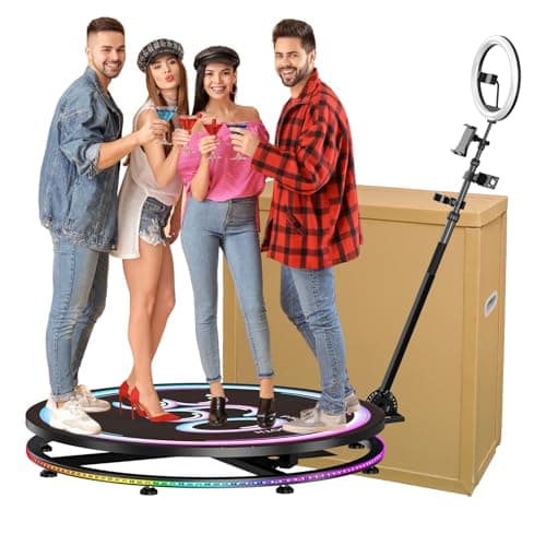 360 Photo Booth Machine with Software APP Remote Control for Parties People to Stand on Free Customize Logo - JIYANG Auto Slow Motion Rotating (45.3) - Image 1