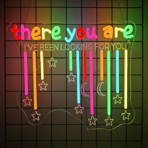 There You Are Neon Signs for Wall Decor Letter LED Neon Lights USB Powered Dimmable for Home Gifts Office Bedroom Wedding Party Store Colorful LED Sign Classroom Neon Decor - Image 1