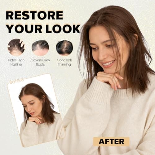 TESS Hair Toppers for Women Hair Pieces for Women with Thinning Hair Clip in Handmade Lace Base 3 Clips, 3.2 × 4.5 Inch, 10 Inch, Natural Black - Thumbnail 4