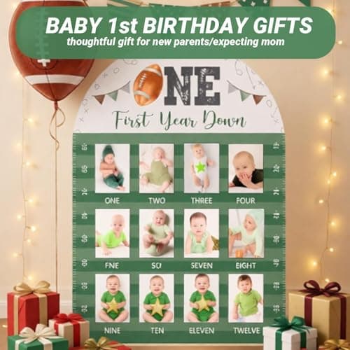 DegoCython My First Year Photo Frame,wooden 12 month picture frame for baby first year, t 2x3 Inch Picture Holder With Hang Hooks, Desktop Display For Infant 0-12 Months, Baby Gift, Birthday Party - Thumbnail 5