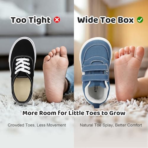 STQ KIDS Toddler Boy Shoes Wide Toe Box Shoes Lightweight Boy Sneakers Non-Slip Zero Drop Active Kids Walking Running Tennis Shoe Blue Toddler 9 - Thumbnail 4