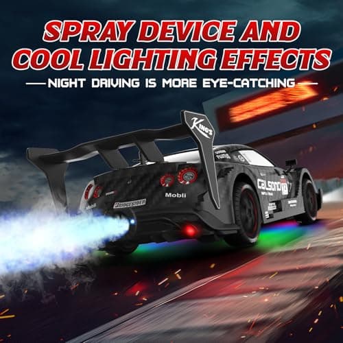 LFOLUSU Remote Control Car RC Drift Car 1:16 Scale 4WD RC Vehicle with LED Lights 2.4GHz 30km/h RTR High Speed Racing Sport Toy for Adults Boys Girls Kids Gift 2Pcs Rechargeable Battery - Thumbnail 3