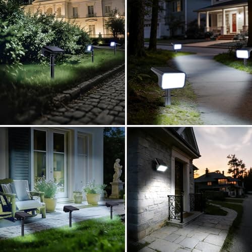 Fabrito Solar Spot Lights Outdoor 10 Pack, [108Leds, 4 Modes] Auto On/Off Spotlights, IP67 Waterproof Landscape Lights for Tree, Yard, Patio, Pool, Pathway, Driveway, Cold White - Thumbnail 6