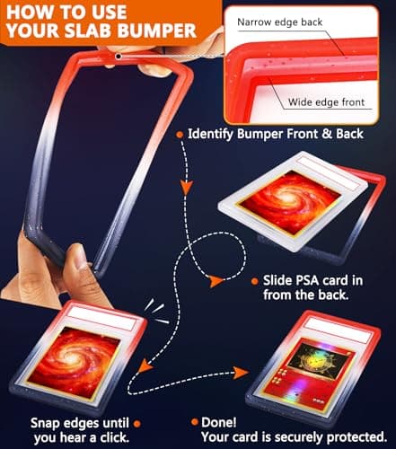 RCPLAGA PSA Slab Bumper: 3 Pack TPU Slab Protector Bumper Guard for PSA Graded Cards ONLY | Limited Edition Gradient Slab Edge Protector - Thumbnail 4
