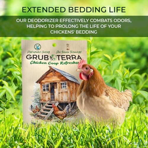 GrubTerra Chicken Coop Odor Eliminator, Coop Refresher & Litter Deodorizer – Zero Odor Neutralizer for Chicken Bedding, Sand, Nesting Pads & Runs - Mint Scent - Thumbnail 6