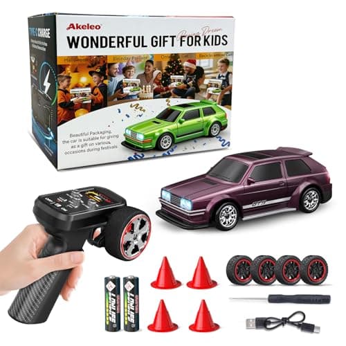 Dingdongwu 1/43 Mini RC Drift Car with Gyroscope, 4WD Full Proportional RC Car, 2.4GHZ Hobby Grade Remote Control Cars, RTR Model Vehicle, 20+KM/H High Speed for Hobbyists Kids Adults (Maroon) - Image 1