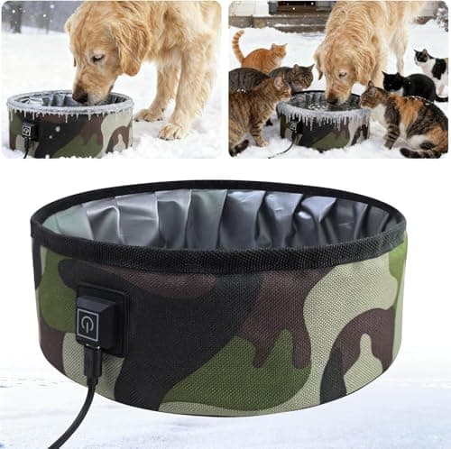 3L Heated Water Bowl for Pets -USB Powered, Foldable, Waterproof for Dogs, Cats, Squirrels, Rabbits, Chickens, and Bird - 3L Capacity – Winter Outdoor Use – Keeps Water from Freezing in Snowy Weather - Image 1