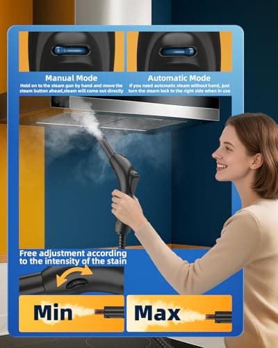 Pressurized Handheld Steam Cleaner for Home Use with 30 Accessories – Heavy Duty Portable Steamer with 1.5L Tank for Tile Floors, Couches, Cars, Removes Dirt, Grease & Grout - Thumbnail 4