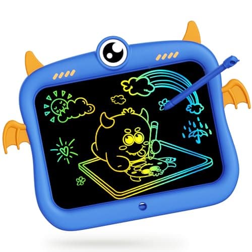 TEKFUN Toddler Toys Drawing Pad for Kids, 8.5inch Kids Travel Essentials Doodle Board, Colorful Writing Tablet, Mess Free Coloring for Toddlers Ages 3 4 5 6 7 8 Boys - Blue - Image 1