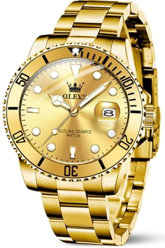 OLEVS Watch Men Gold Watches for Men Classic Mens Luxury Watches with Date Waterproof Big Face Fashion Stainless Steel Metal Quartz Analog Dress Men's Watch Relojes De Hombre - Image 1