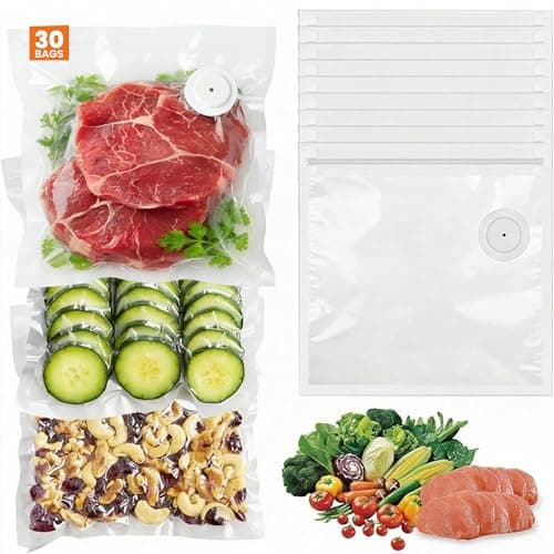 Compact Vacuum Sealer for Food, Rechargeable Handheld Vacuum Sealer Machine with 30 Reusable Vacuum Sealer Bags, Seal Meal Saver, Powerful Handheld Food Sealer Organizing (21 * 22cm-30 Bags) - Image 1