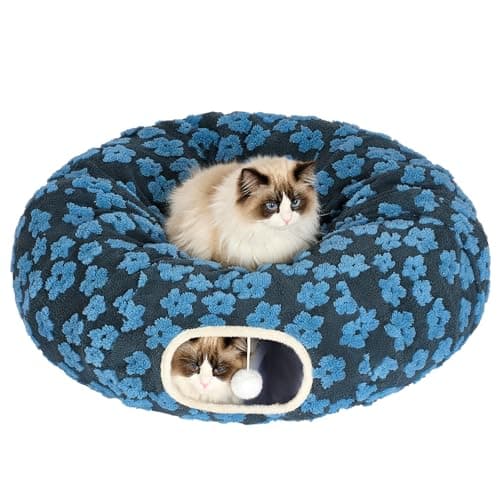 Pesen Cat Tunnel Bed with Soft Cushion, Cat Toys for Indoor Cats Enhance Bonding Between Pets and Owners, Encourage Exploration, and Satisfy Natural Instincts for Kittens, Dogs, and Rabbits - Image 1