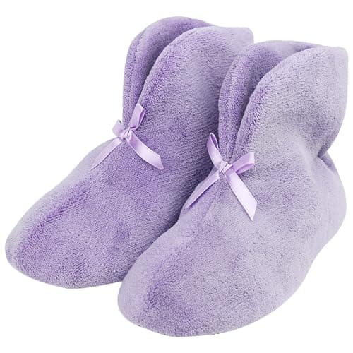 Forfoot Slipper Boots for Women Indoor Womans Fashion Cold Day Soft Cozy Warming House Bootie Slipper Purple Women Slippers Size 10-11 - Image 1