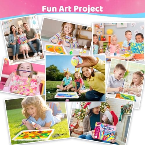 Titoclar Water Marbling Paint for Kids, Easter Basket Stuffers,Birthday Gifts for Kids 3+ Years Old,Arts and Crafts for Girls Boys Ages 8-12 6-8 3-5,STEM Science Toys - Thumbnail 2