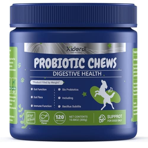Xiderdl Dog Probiotic Soft Chews – 6-Strain Blend for Digestive & Immune Health – Supports Gut Balance, Reduces Gas, Tasty Daily Treat for Dogs-120 Count - Image 1