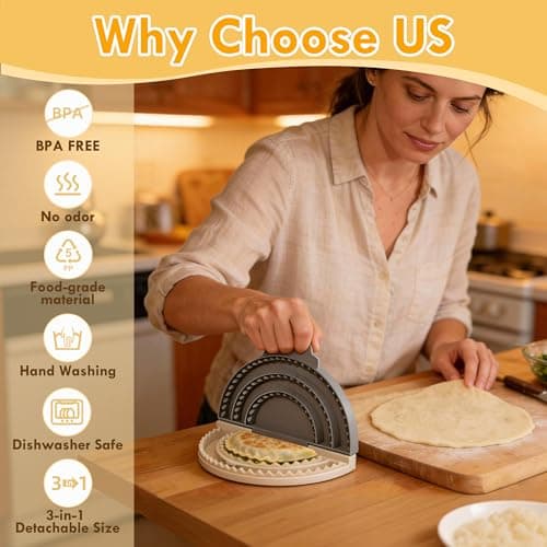 Tortilla Sealer Crimper- For 6"/8"/10" Flour Tortillas, 3 in 1 Crumpet Tortilla Sealer Adjustable, Make Sealed Tacos, Quesadillas Crimper, Burritos & More - Thumbnail 3