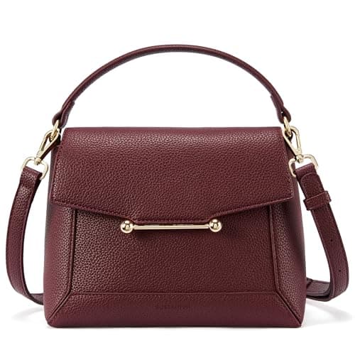 BOSTANTEN Crossbody Bags for Women Vegan Leather Small Purse with Top Handle Shoulder Handbags for Everyday Use, Red - Image 1