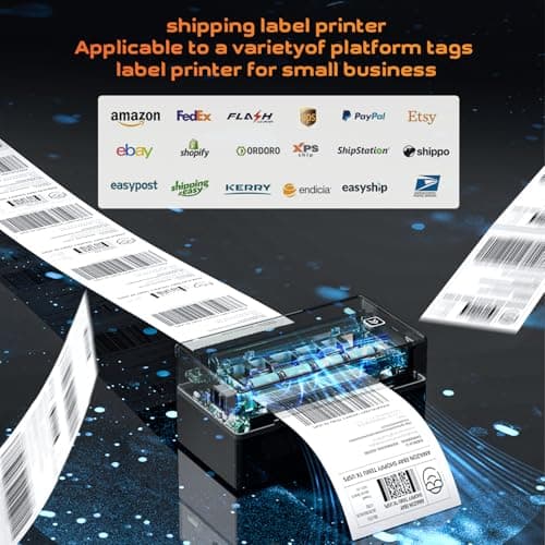 Aixiqee 4x6 Thermal Label Printer, Shipping Label Maker for Small Business | Compatible with Amazon, Ebay, Shopify, Etsy, USPS, UPS, FedEx Package Shipping|Black - Thumbnail 5