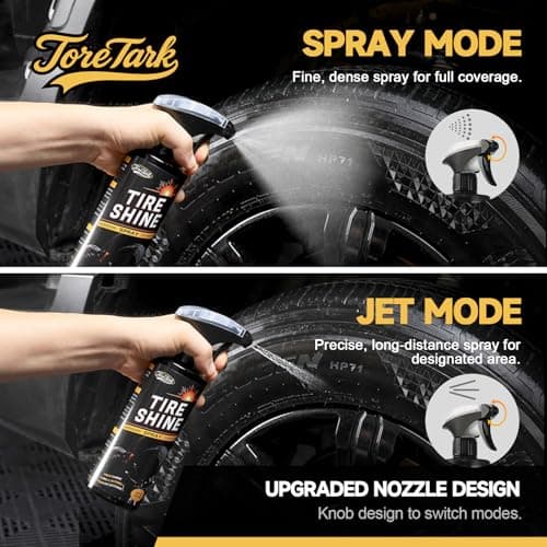 toretark Tire Shine Spray, Longer Lasting Ceramic Tire Coating, Deep High-Gloss Wet Look, User Friendly with Tire Shine Applicator, UV Protection for Cars, Trucks, RVs, and Motorcycles (16 fl oz) - Thumbnail 4